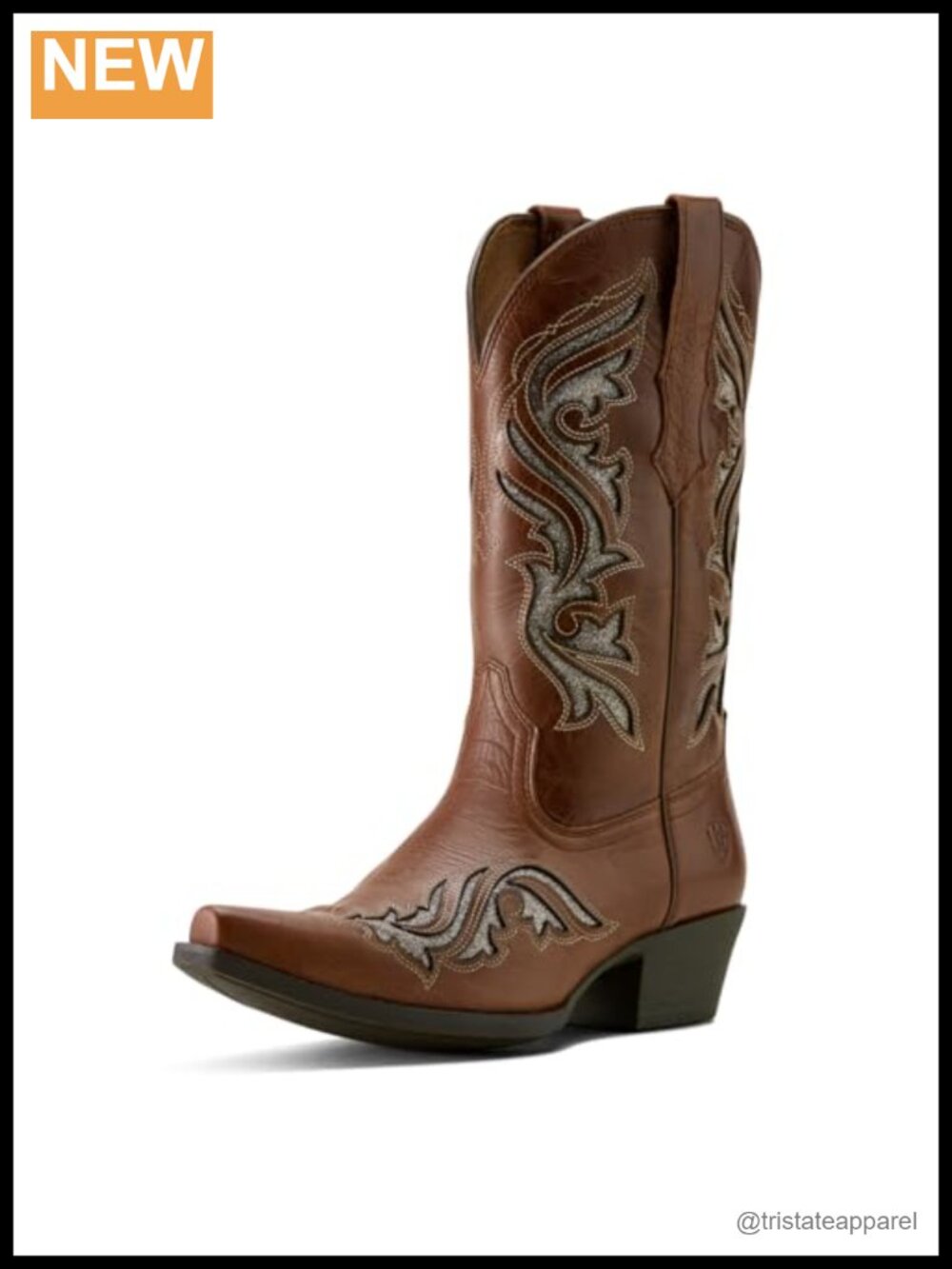 Leather Western Boot Pull-On Cushioned 11-inch Shaft